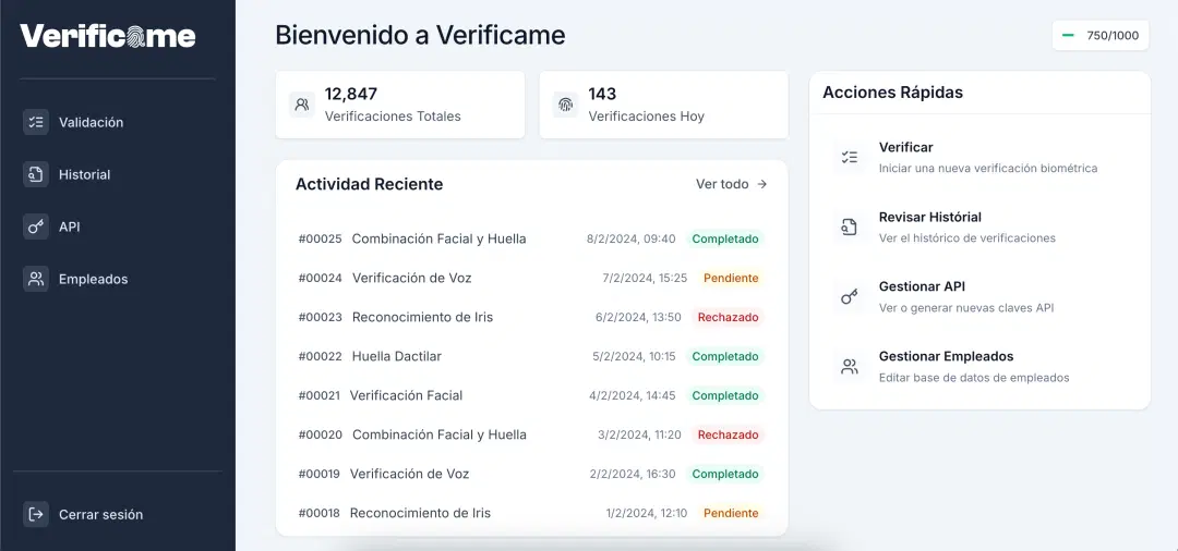 Sistema de verificación facial